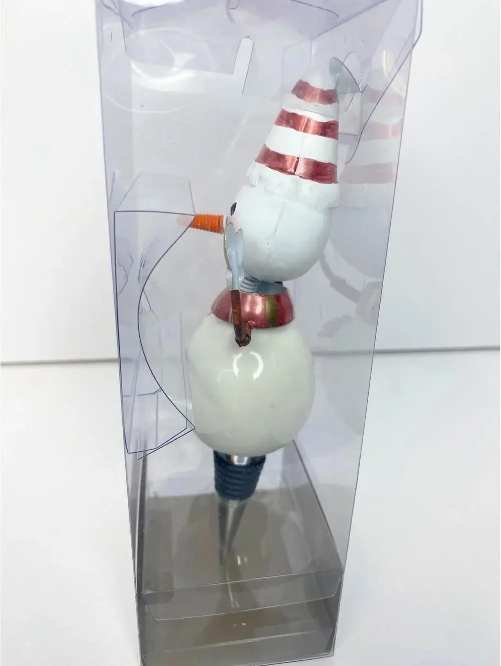 Pier One Snowman Metal Bottle Topper NEW Christmas